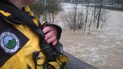 River Teviot at Hawick floods